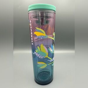 Starbucks Spring 16 oz. Tumbler NWT Turquoise Blue Green Floral